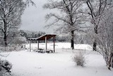Snow in Louisiana - the gazebo